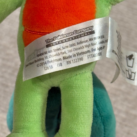 Treecko Plush Pokemon Center  8" Stuffed Animal 2014 Green Treeko - Picture 6 of 6